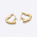 Gold-Tone Polished Heart Hoop Earrings for Women | Minimal Designer Heart Earrings | Elegant Everyday & Party Wear Jewelry