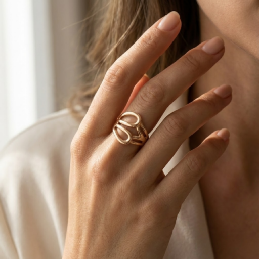 Sculpted Infinity Gold Statement Ring