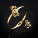 The Heart Bypass Set – Gold Cuff & Ring Duo