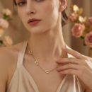 Minimalist Gold-Tone Oval Link Necklace for Women | Elegant Open Oval Chain Design | Luxury Everyday Statement Jewelry