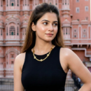 Gold Tone Herringbone Chain Necklace – Flat Snake Chain with Minimalist Flower Station Charms – Trendy Floral Choker for Women