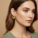 Gold-Tone Textured Heart Hoop Earrings for Women | Elegant Designer Statement Earrings | Lightweight Luxury Everyday & Party Wear Jewelry