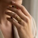 Geometric Gold Statement Ring
