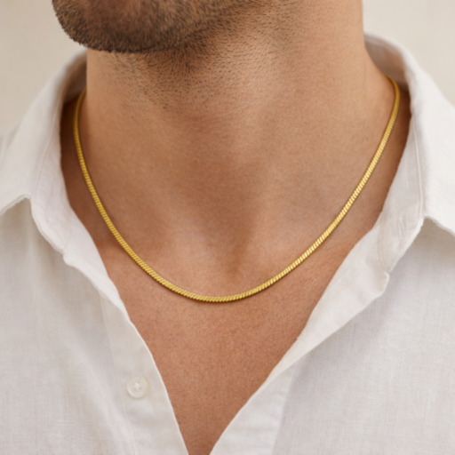 Premium Gold Tone Round Snake Chain Necklace | Sleek & Flexible Smooth Link Chain | Minimalist Daily Wear Jewelry for Men & Women
