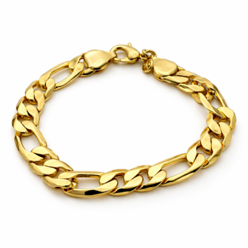 Luxury Gold Plated Curb Chain Bracelet for Men – Bold, Shiny & Durable Design