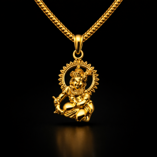 Lord Krishna Gold Pendant Necklace | Divine Hindu Spiritual Jewelry for Love, Peace & Blessings