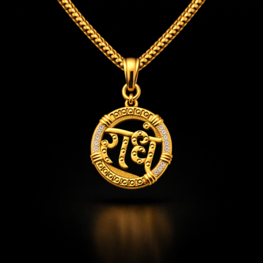 Radhe Gold Pendant Necklace | Divine Krishna Bhakti Spiritual Jewelry for Devotion & Love