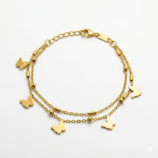 Gold Charm Double-Layer Bracelet | Minimal Jewelry for Women