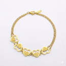 Gold Heart Charm Bracelet for Women | Double-Chain Love Design Jewelry