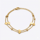 Gold Heart Charm Double-Layer Bracelet | Minimal Love Jewelry for Women