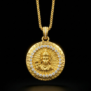 Shri Hanuman Ji Gold Finish Pendant with Chain | Sacred Religious Necklace for Men & Women