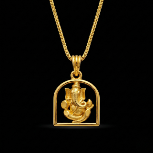 Lord Ganesha Gold Pendant Necklace | Hindu Spiritual Jewelry