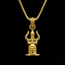 Lord Shiva Trishul Gold Pendant Necklace | Sacred Hindu Spiritual Jewelry Symbol of Protection
